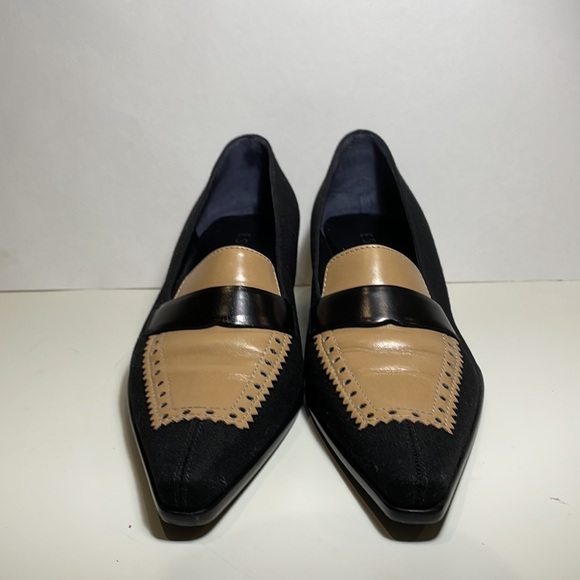 Escada Tan and Black Heels - Picture 2 of 6